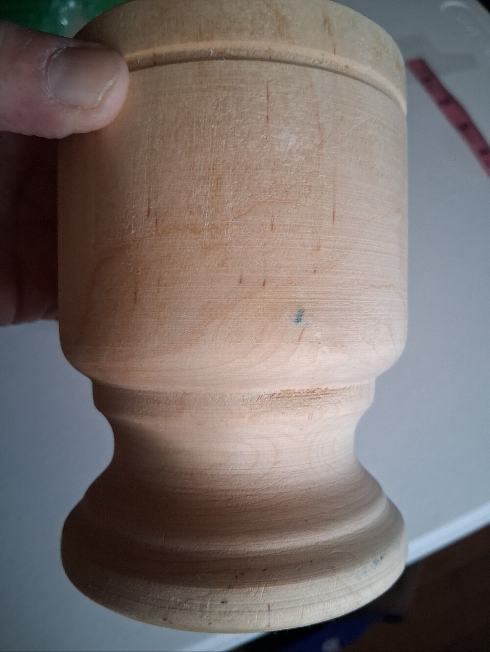 Natural Wood Decorative Pedestal Mortar Vessel For Grinding